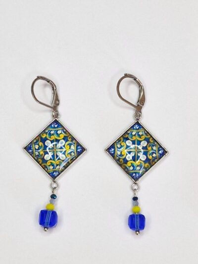 Boucles d'oreilles bleues
