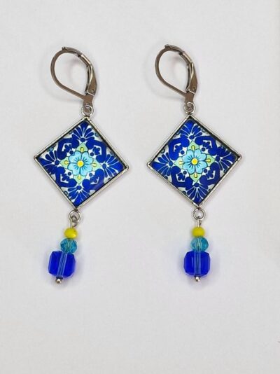 Boucles d'oreilles bleues