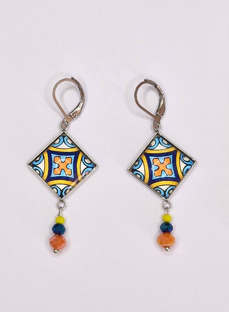 Boucles d'oreilles carrées
