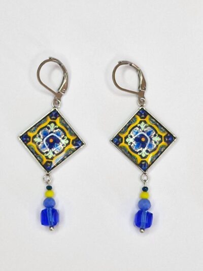boucles d'oreilles bleues