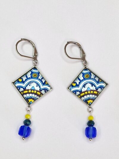 Boucles d'oreilles bleues