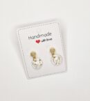 Boucles d'oreilles Blanches et dorées