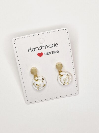 Boucles d'oreilles Blanches et dorées