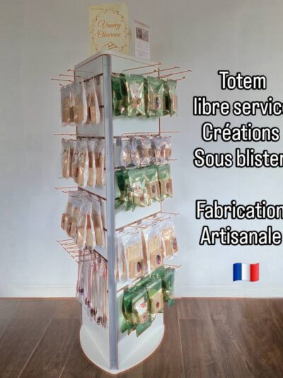 présentoir à bijoux trois faces + picots